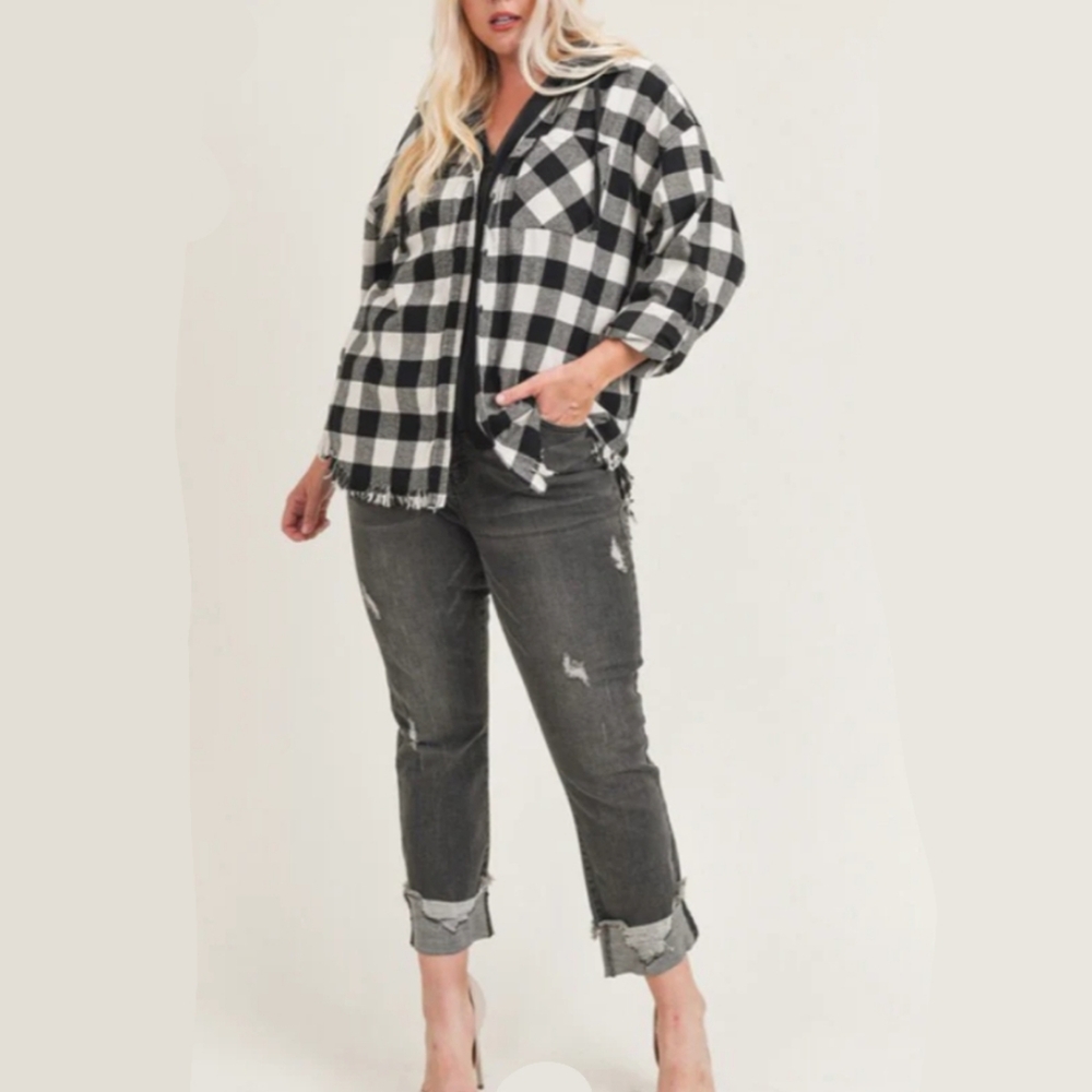 Risen Frayed Straight Leg Jeans NEW 2XL